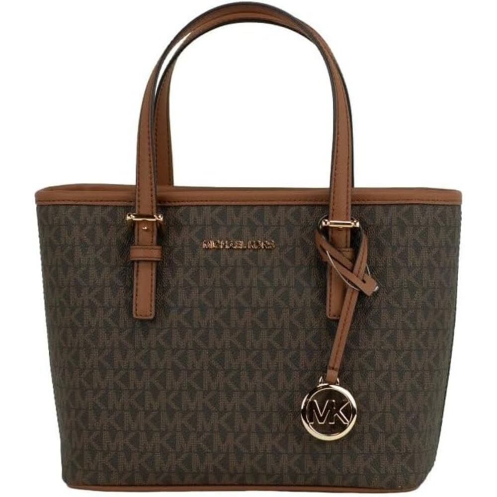 NWT Michael Kors Womens Carry All, Sapphire  Brown Sig -OS